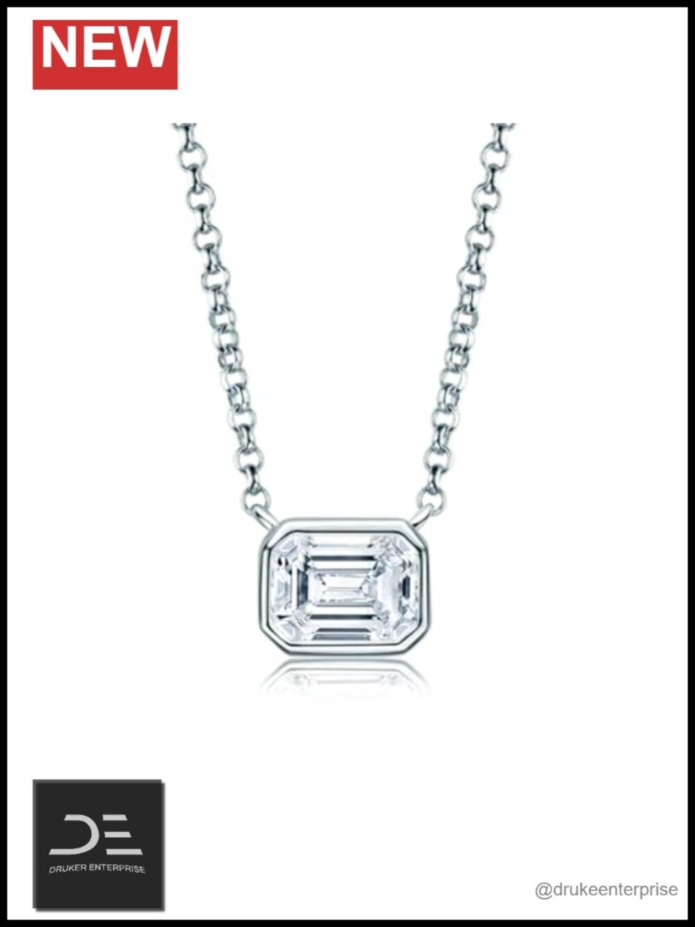 Sterling Silver Moissanite Solitaire Pendant Necklace
